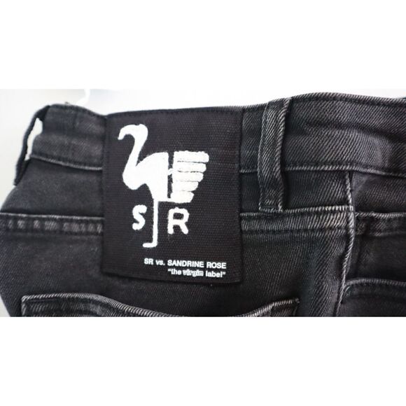 Free People x Sandrine Rose R1018-D104 Women Sz 26 Black Skinny Denim Jeans $175 - Picture 6 of 9